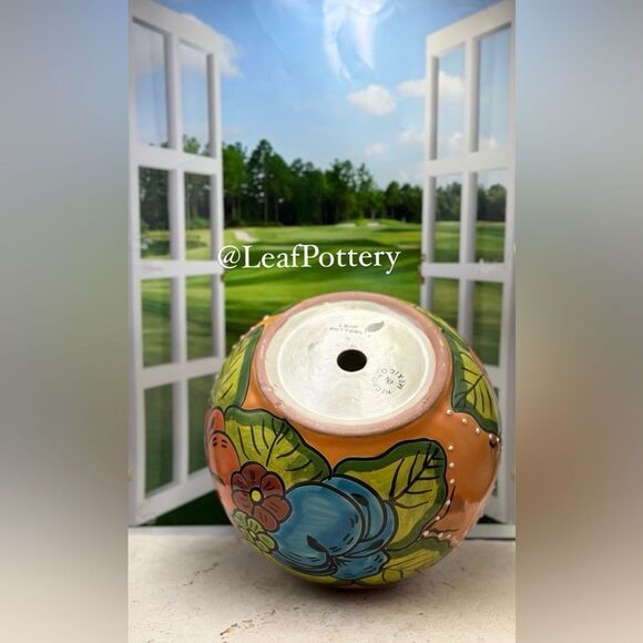 Aurelia Talavera Handmade Multi Colored Ceramic Planter Pot - Picture 8 of 9